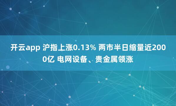 开云app 沪指上涨0.13% 两市半日缩量近2000亿 电网设备、贵金属领涨
