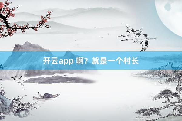 开云app 啊？就是一个村长