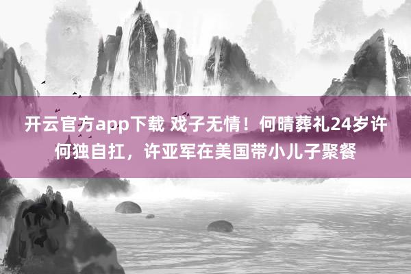 开云官方app下载 戏子无情！何晴葬礼24岁许何独自扛，许亚军在美国带小儿子聚餐