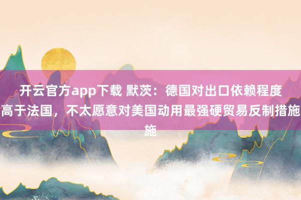 开云官方app下载 默茨:德国对出口依赖程度高于法国,不太愿意对美国动用最强硬贸易反制措施