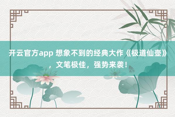 开云官方app 想象不到的经典大作《极道仙壶》，文笔极佳，强势来袭！
