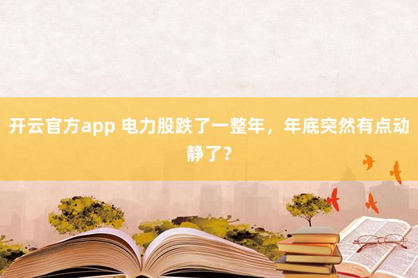 开云官方app 电力股跌了一整年，年底突然有点动静了？