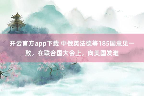 开云官方app下载 中俄英法德等185国意见一致，在联合国大会上，向美国发难