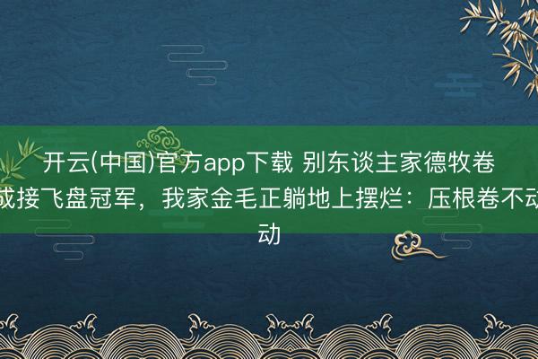 开云(中国)官方app下载 别东谈主家德牧卷成接飞盘冠军，我家金毛正躺地上摆烂：压根卷不动