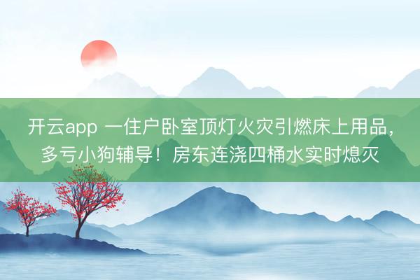 开云app 一住户卧室顶灯火灾引燃床上用品，多亏小狗辅导！房东连浇四桶水实时熄灭